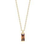Gold plated silver necklace brown FACET52