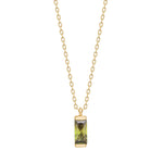 Gold plated silver necklace green FACET52