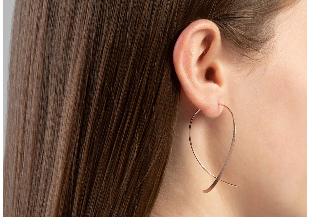 925/- earrings, rg plated satin