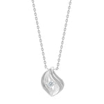 Rhod. silver necklace w/cz