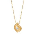 Goldp. silver necklace w/cz