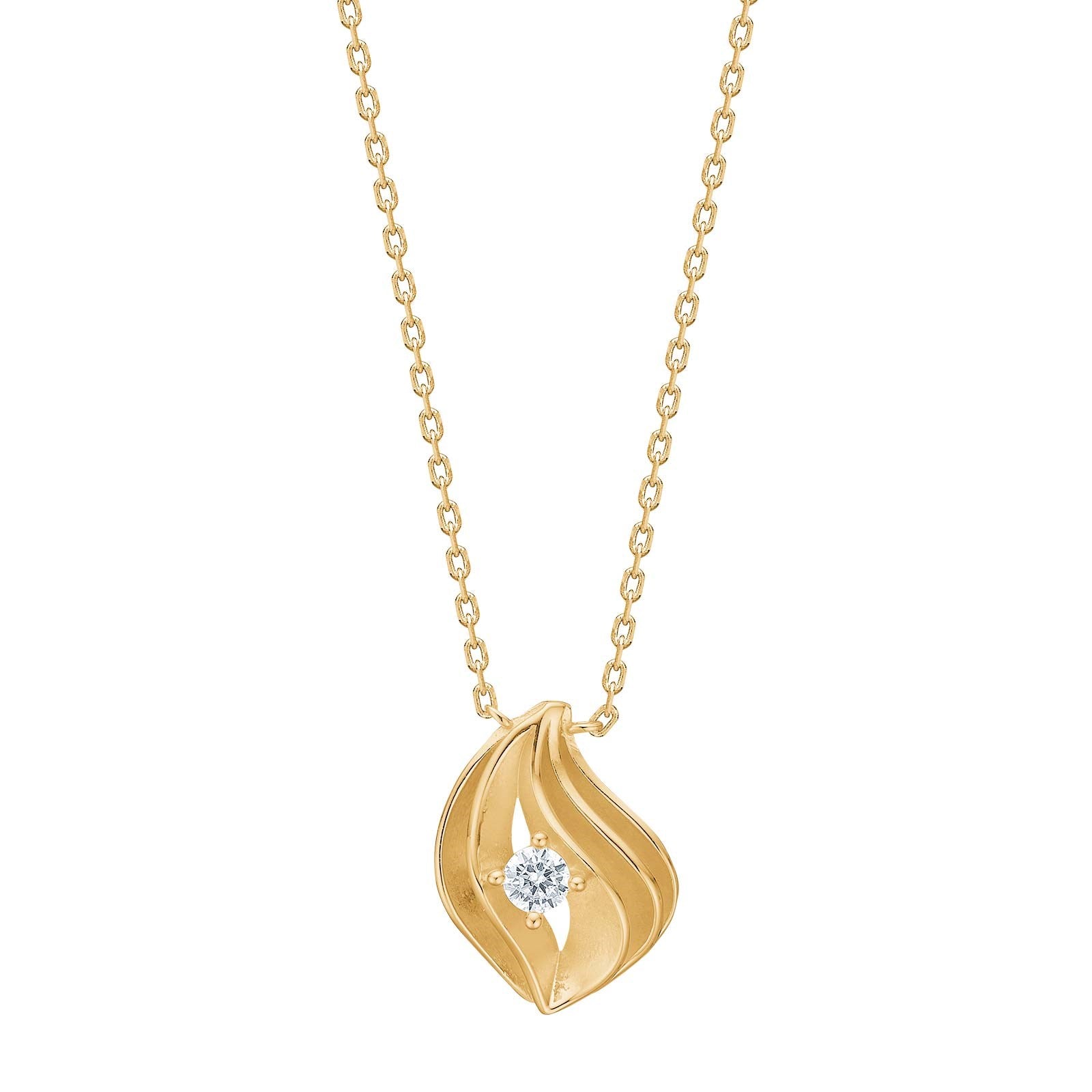 Goldp. silver necklace w/cz