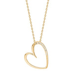 Goldp. silver necklace heart w/cz - RiveraNor