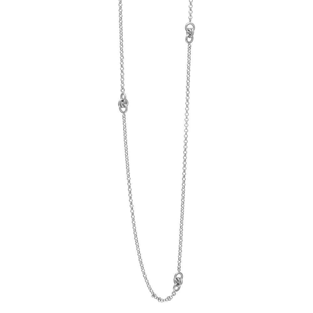 Rhod. Silver necklace 85cm
