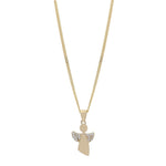 8ct. gold pendant w/engel incl. goldpl. silver cha