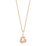 8ct. gold pendant 3-color knot incl. goldpl. Silve