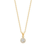 8ct. gold pendant round w/cz incl. goldpl. Silver