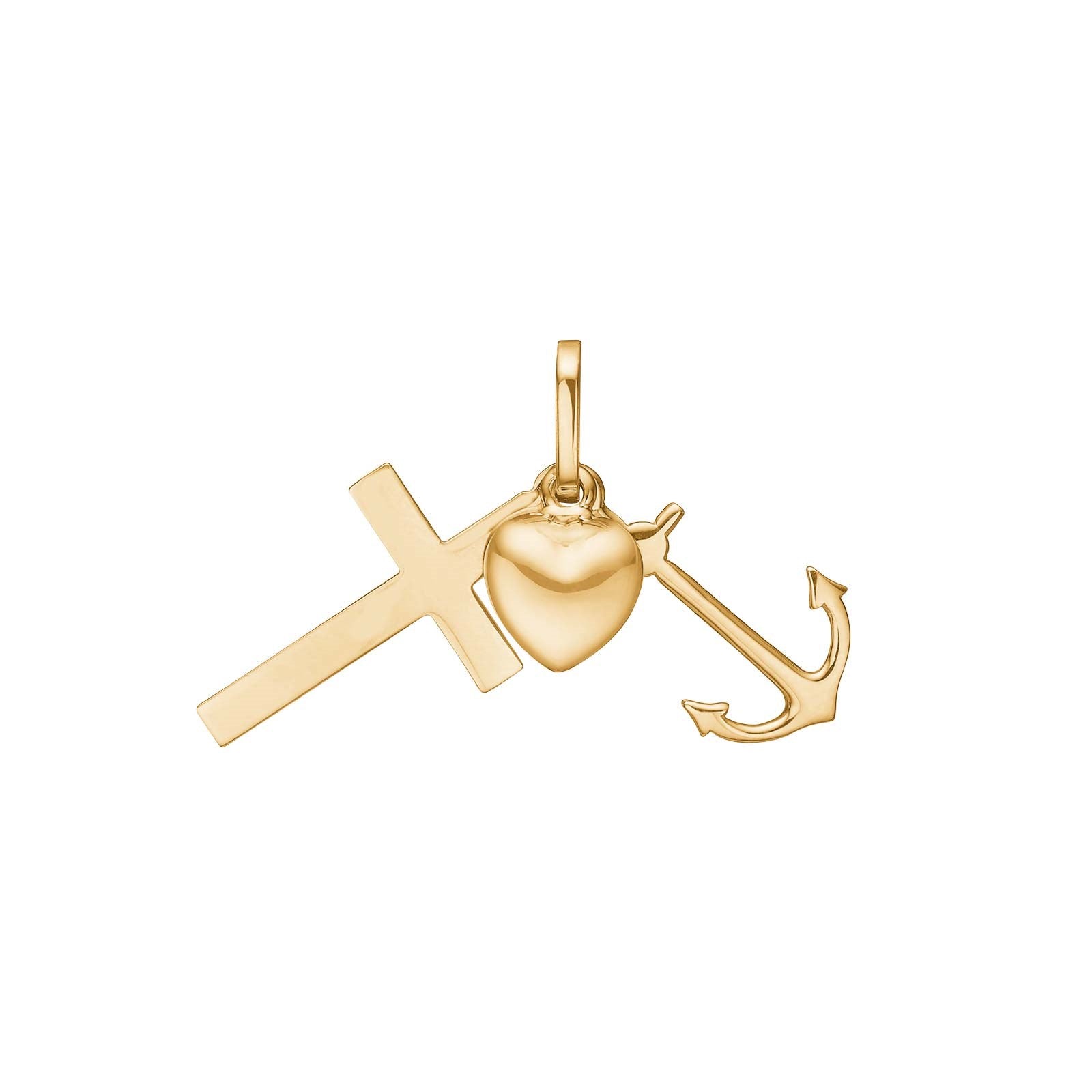 8ct. gold pendant w/faith, hope and love