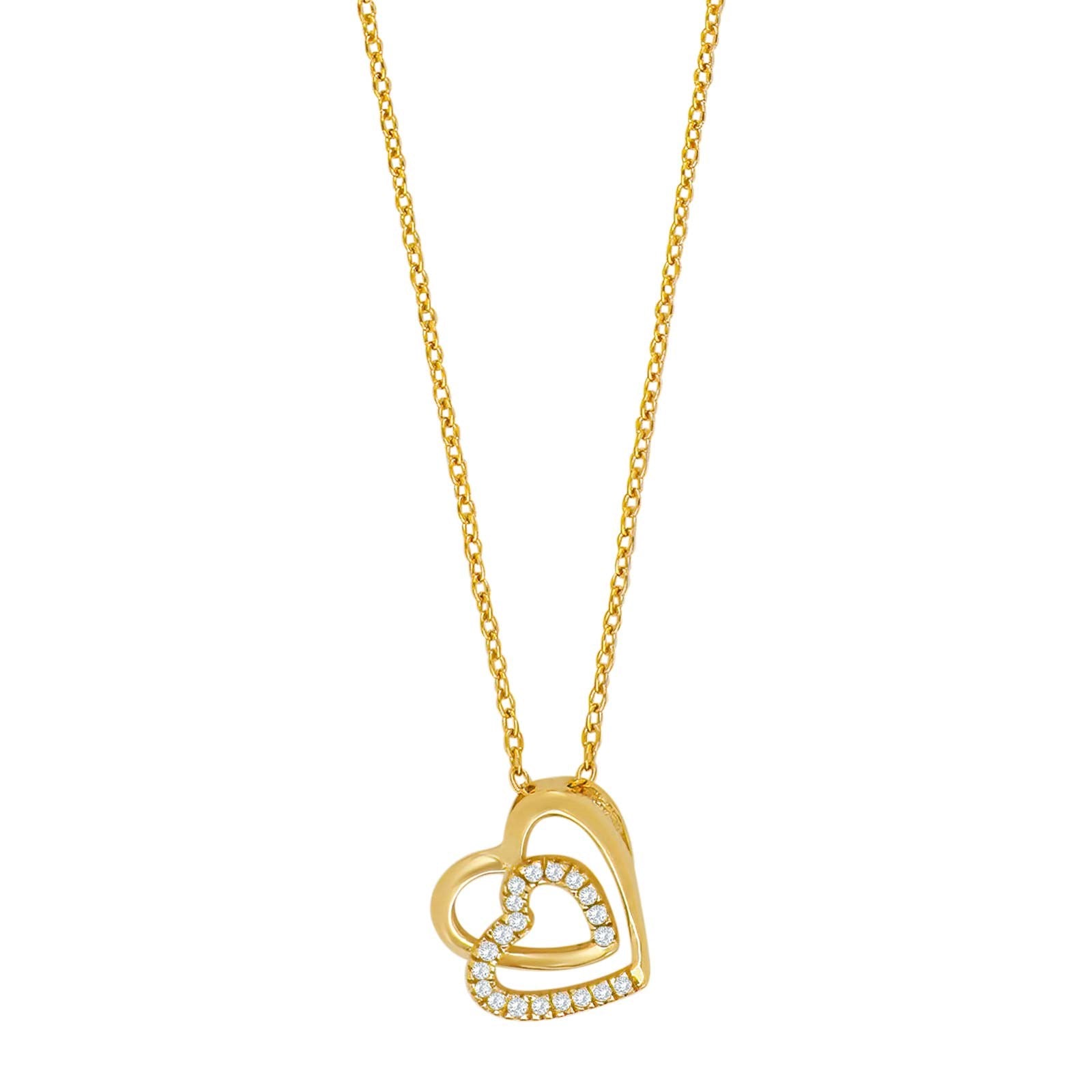 8ct. gold pendant heart w. cz