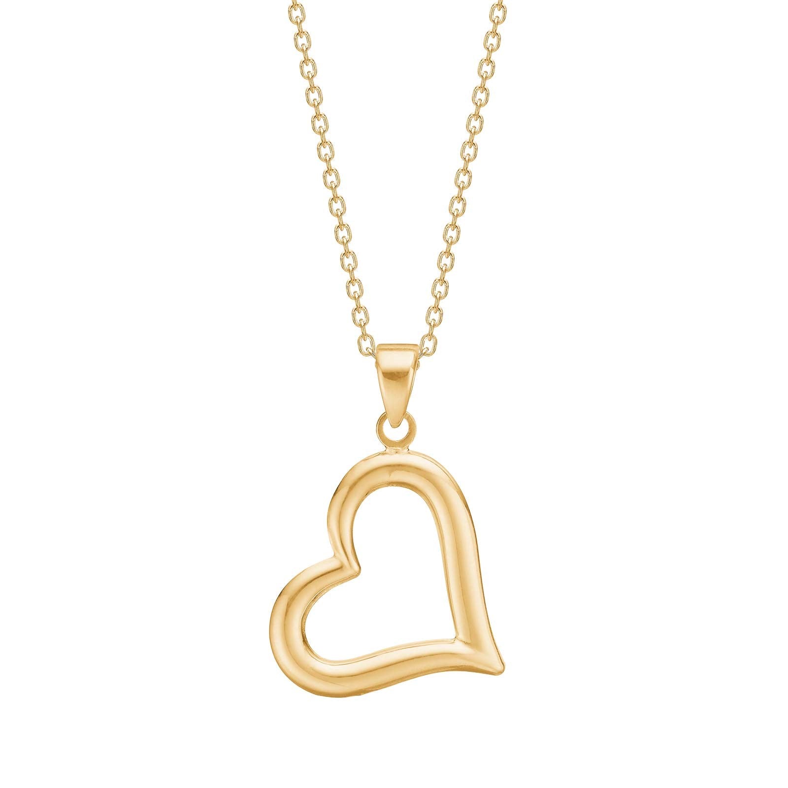 8ct. gold pendant heart incl. goldpl. Silver