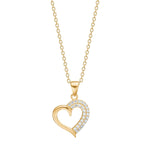 8ct. gold pendant heart w/cz incl. goldpl. Silver