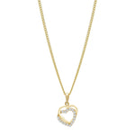 8ct. gold pendant hearts w/cz incl. goldpl silver