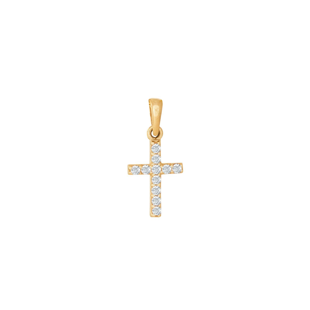 8ct. gold pendant cross w/cz.