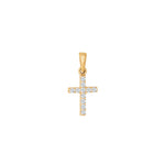 8ct. gold pendant cross w/cz.