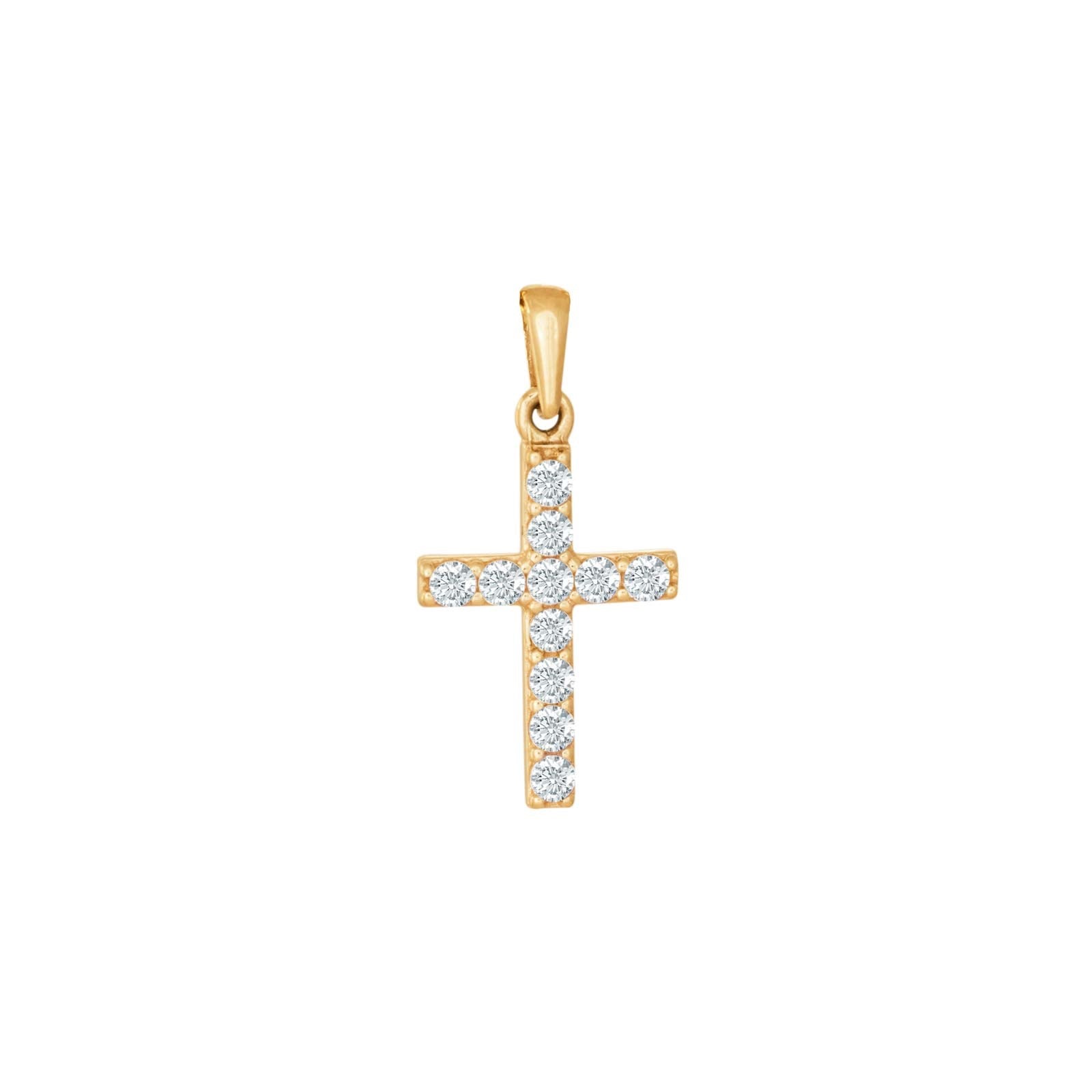 8ct. gold pendant cross w/cz