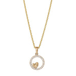 8ct. gold pendant heart w/cz incl. gold silver cha