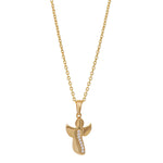 8ct. gold pendant angel w/cz incl. goldpl. Silver