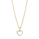 8ct. gold pendant heart w/cz incl. goldpl. Silver