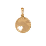 14ct. gold pendant plate w/heart 10mm