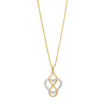 8ct. gold pendant heart w/infinity and cz incl. go