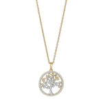 8ct. gold pendant Tree of Life w/cz incl. goldpl.