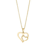 8ct. gold pendant hearts incl. goldpl. silver chai