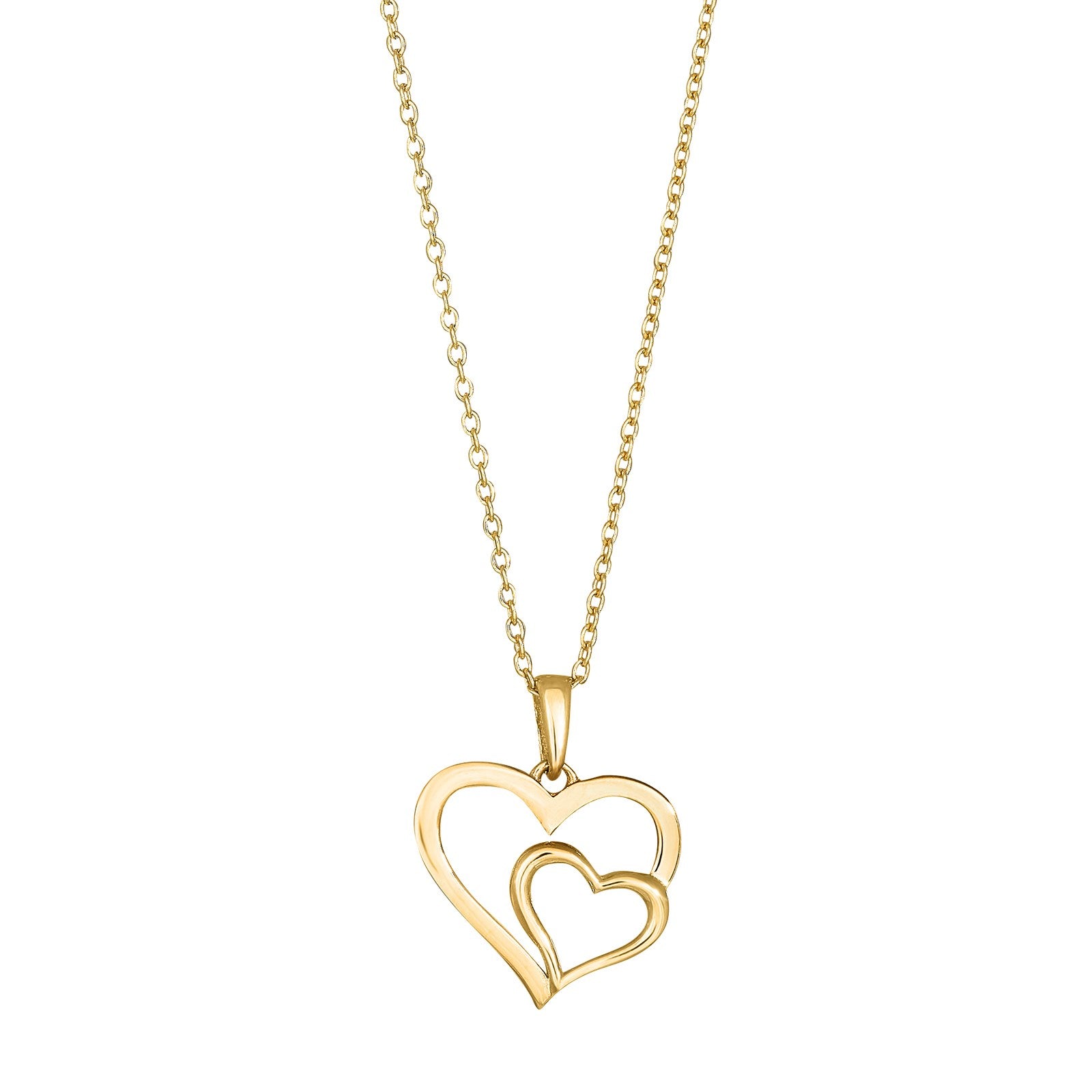 8ct. gold pendant hearts incl. goldpl. silver chai