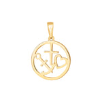 8ct. gold pendant round w/faith, hope and love