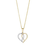 8ct. gold pendant heart w/infinity and cz incl. go
