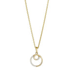 8ct. gold pendant circle w/cz incl. goldpl. silver