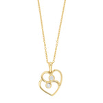 8ct. gold pendant hearts w/cz incl. goldpl. silver