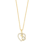 8ct. gold pendant heart w/cz incl. goldpl. silver