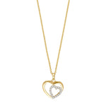 8ct. gold pendant heart w/cz incl. goldpl. silver