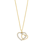 8ct. gold pendant hearts w/cz incl. goldpl. silver