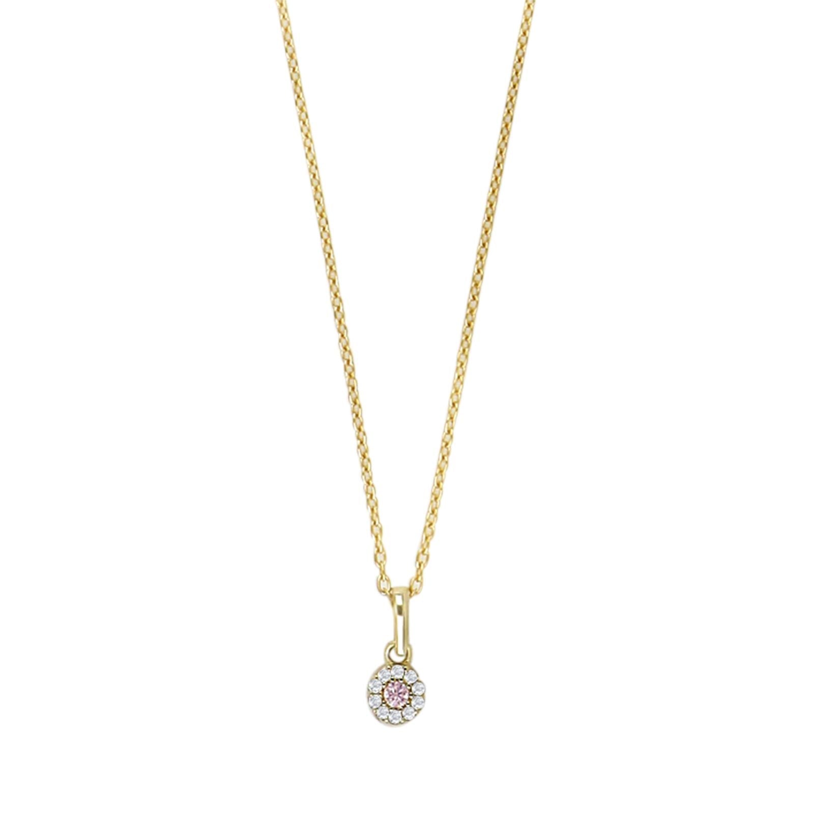 8ct. gold pendant roset w/pink cz incl. goldpl. s
