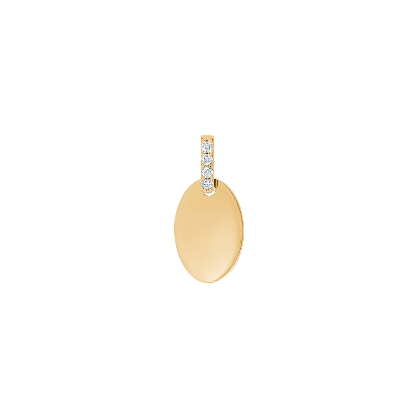 8ct. gold pendant oval w/cz 8x12mm
