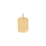 8ct. gold pendant square w/cz 11x16mm