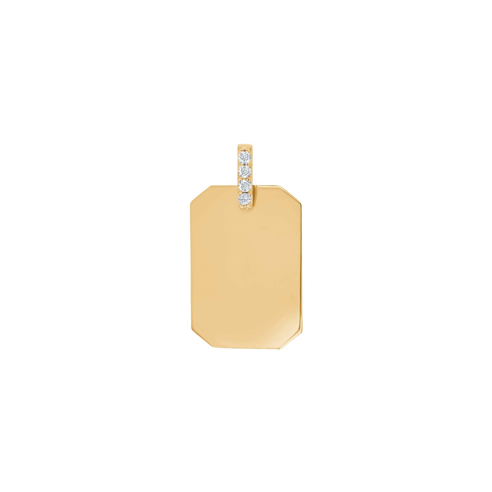 8ct. gold pendant square w/cz 11x16mm