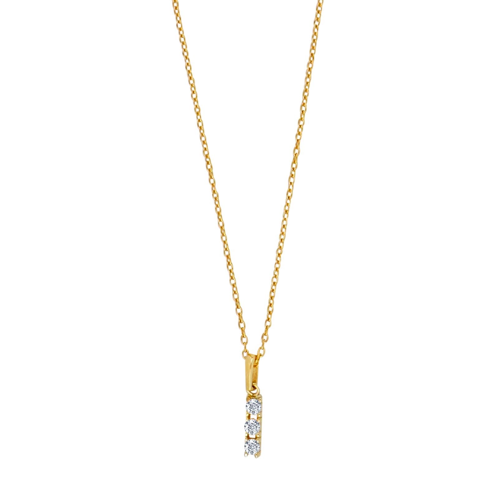 8ct. gold pendant w/cz incl. goldpl. chain
