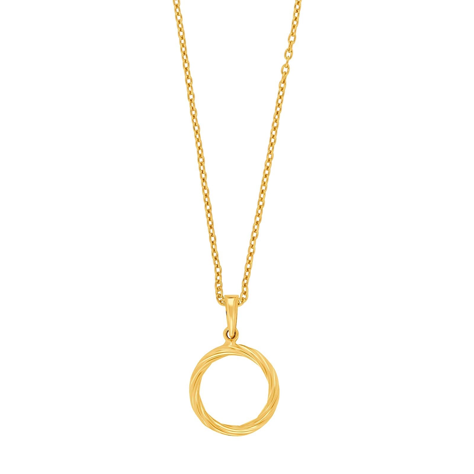 8ct. gold pendatn circle w/goldpl. chain