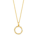 8ct. gold pendant circle w. cz
