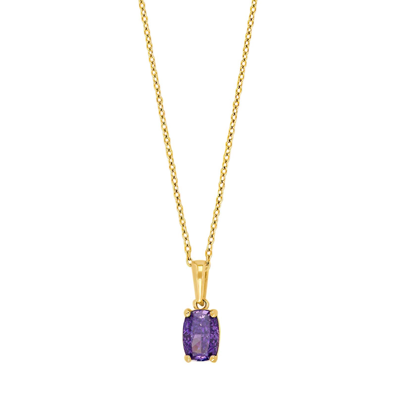 8ct. gold pendant w. synt. Amethyst