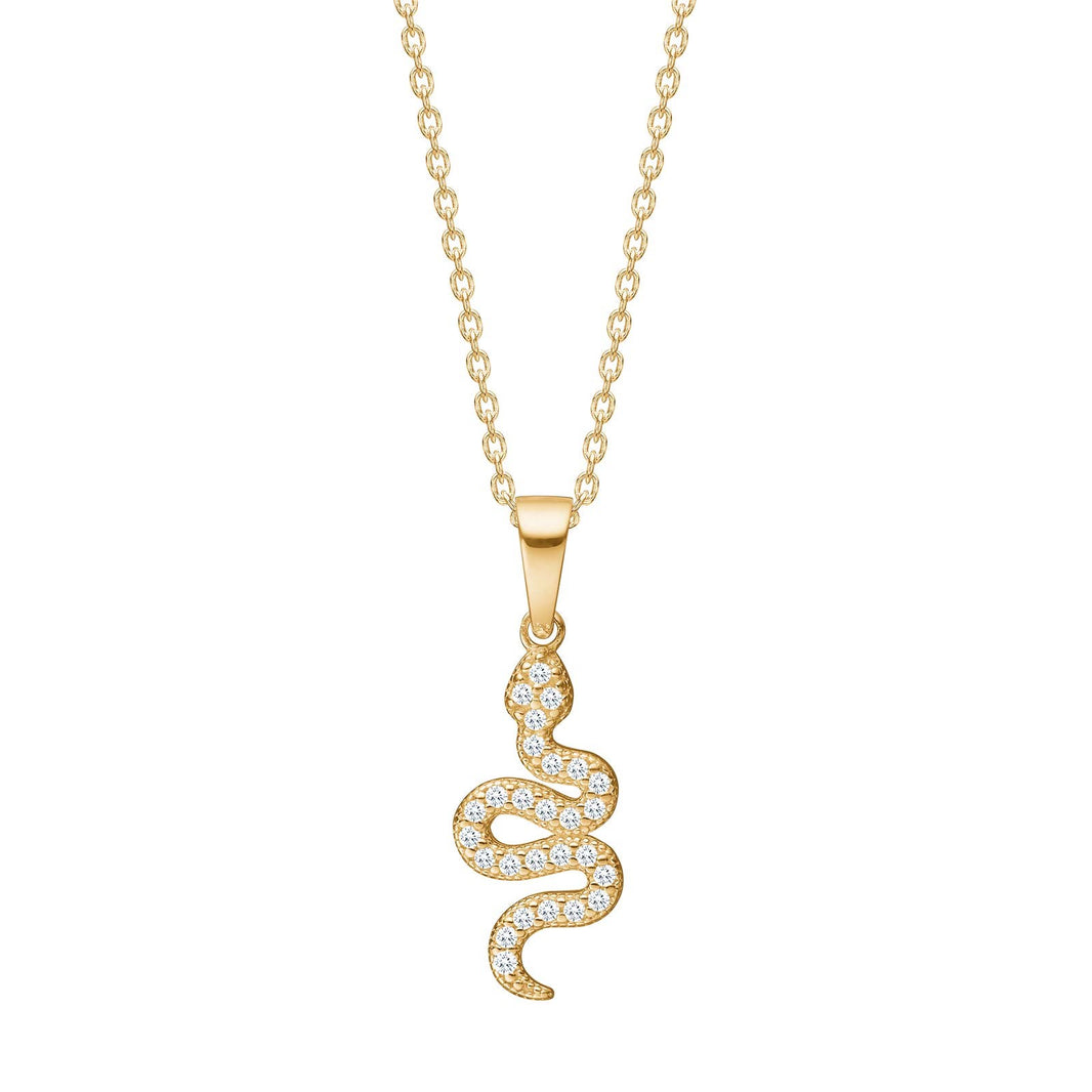8ct. gold pendant snake w. cz