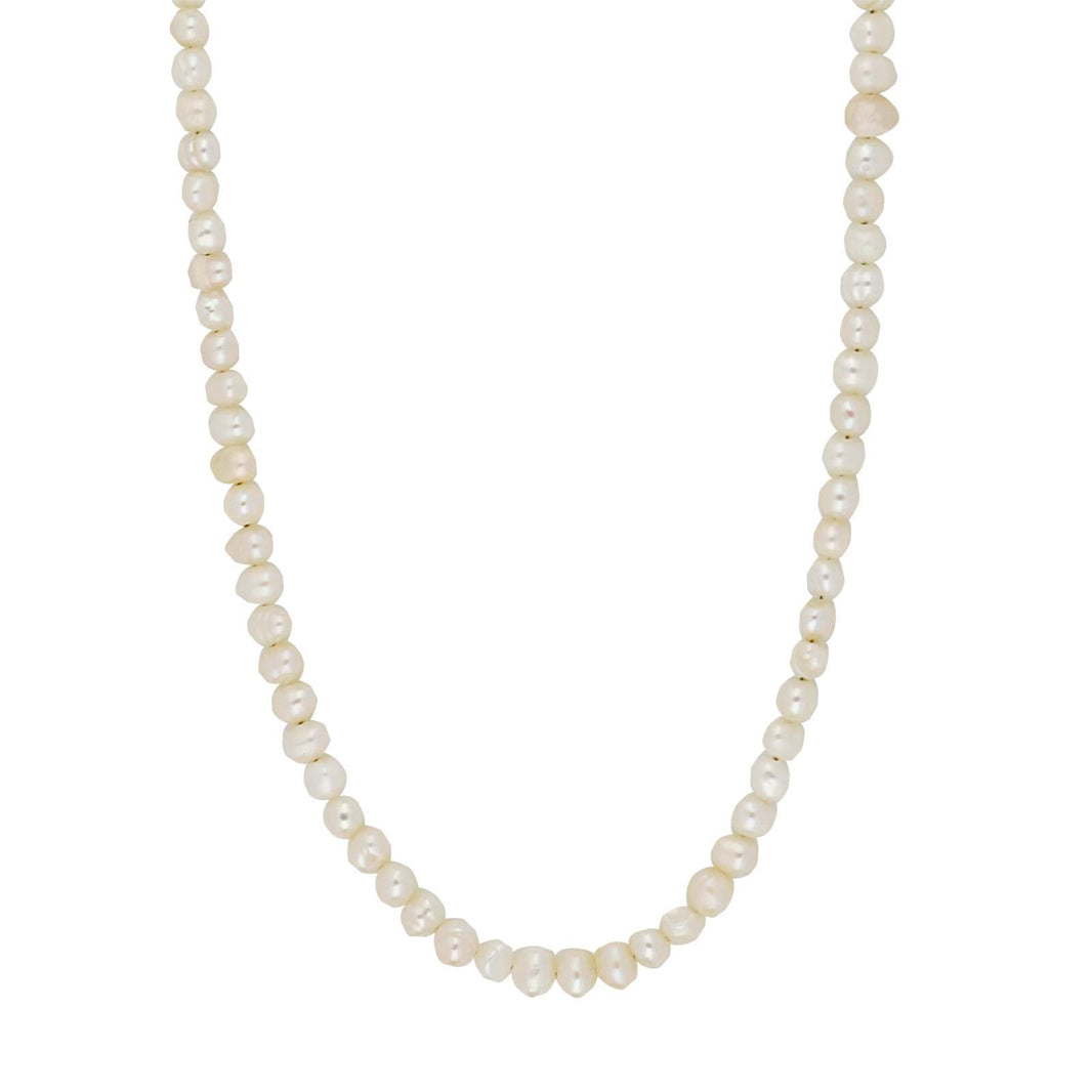 Süßwasserperlenkette m./rhod. Silberschloss 4 mm