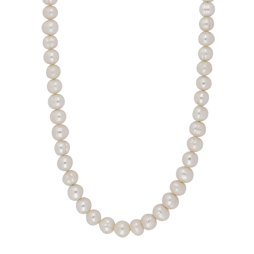 Süßwasserperlenkette m./rhod. Silberschloss 8 mm