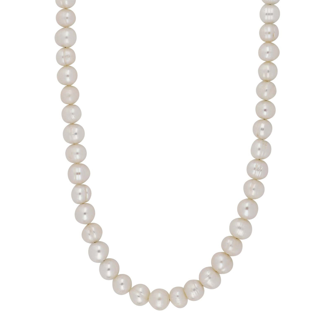 Süßwasserperlenkette m./verg. Silberschloss 8 mm