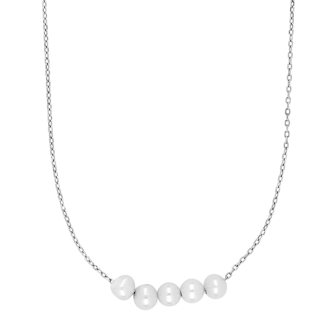 Rhod. silver necklace PEARL52