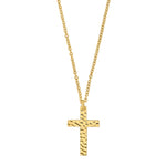SON chain steel IP gold with cross