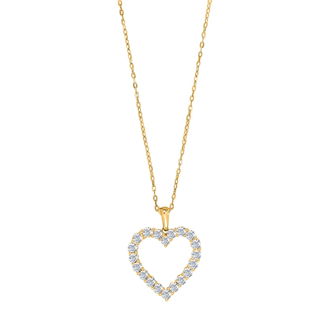 14ct. gold necklace w/ heart dia. 0.95ct W/SI