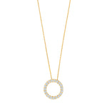 14ct. goldnecklace w/circle dia. 0.495ct W/SI